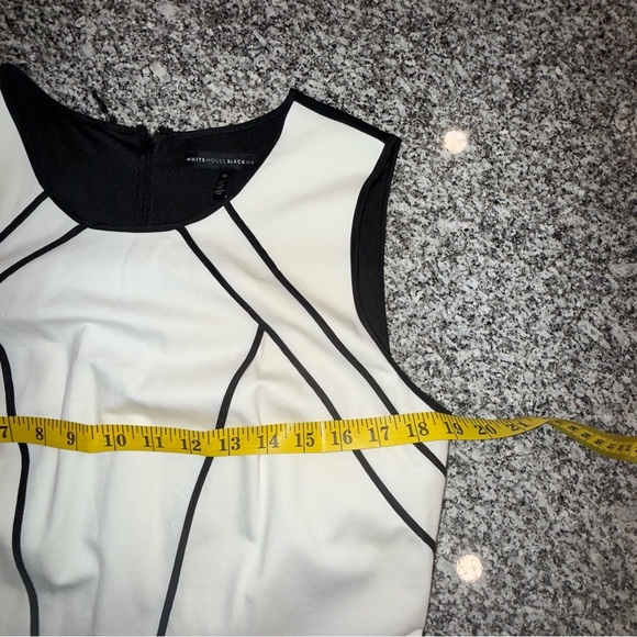 White House Black Market Cream/White Black Sheath Midi Dress 14 - Picture 5 of 12